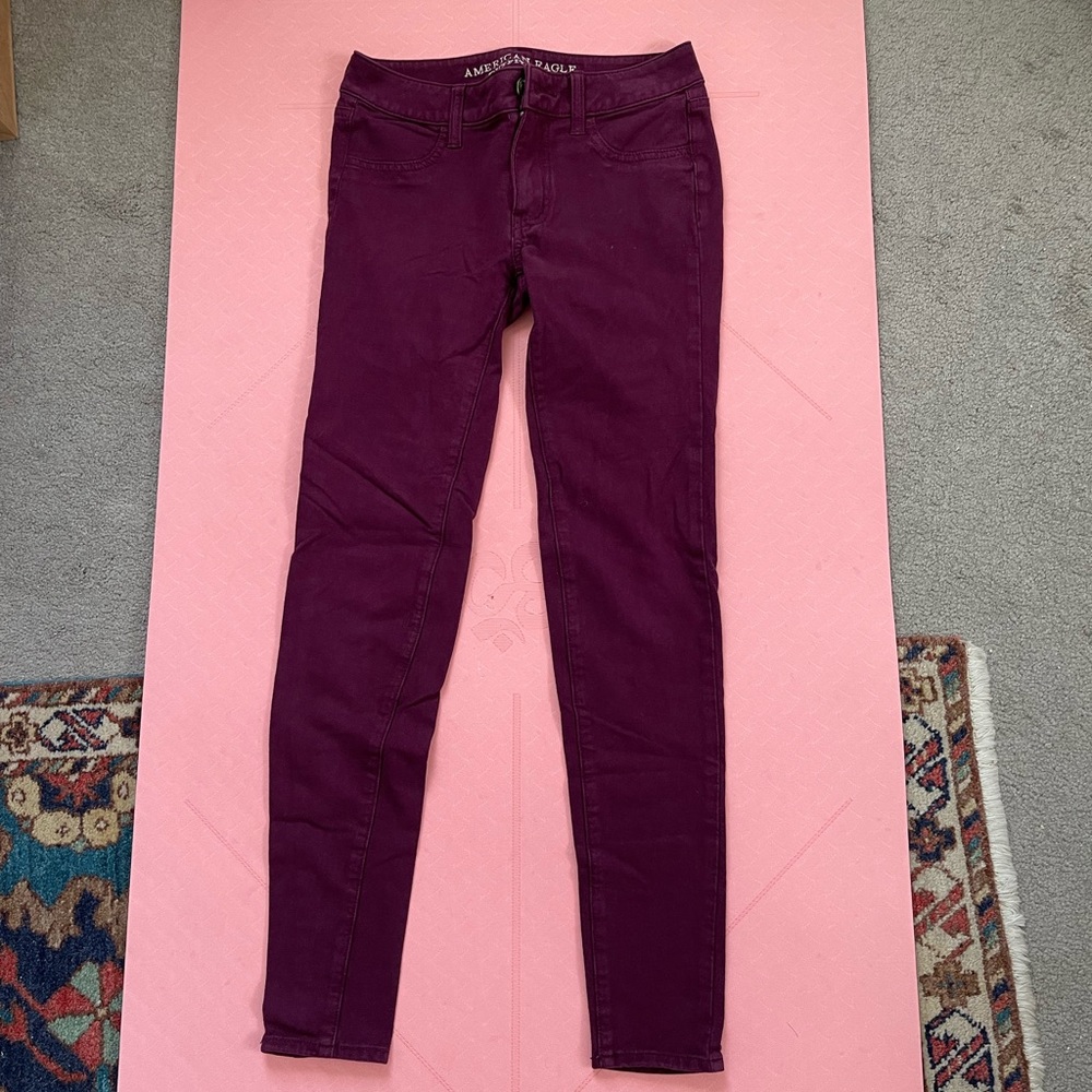 American Eagle Burgundy Jeggings